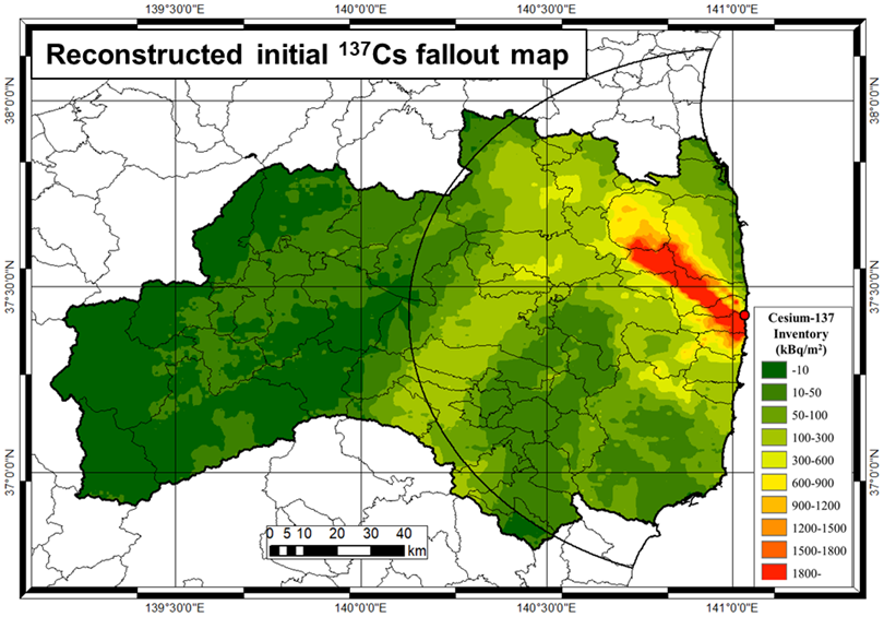 Initial fallout map of the Fukushima accidentderived radiocesium